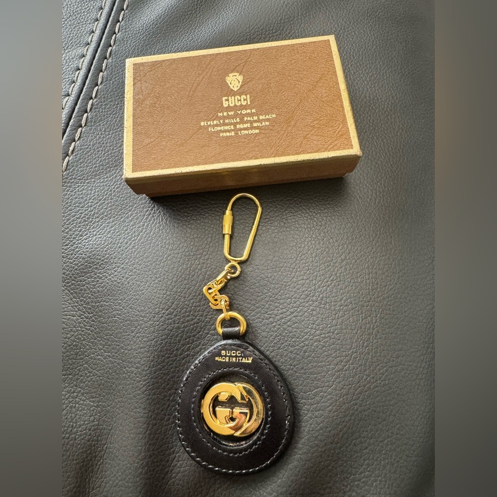 Gucci Black and Gold Keychain
